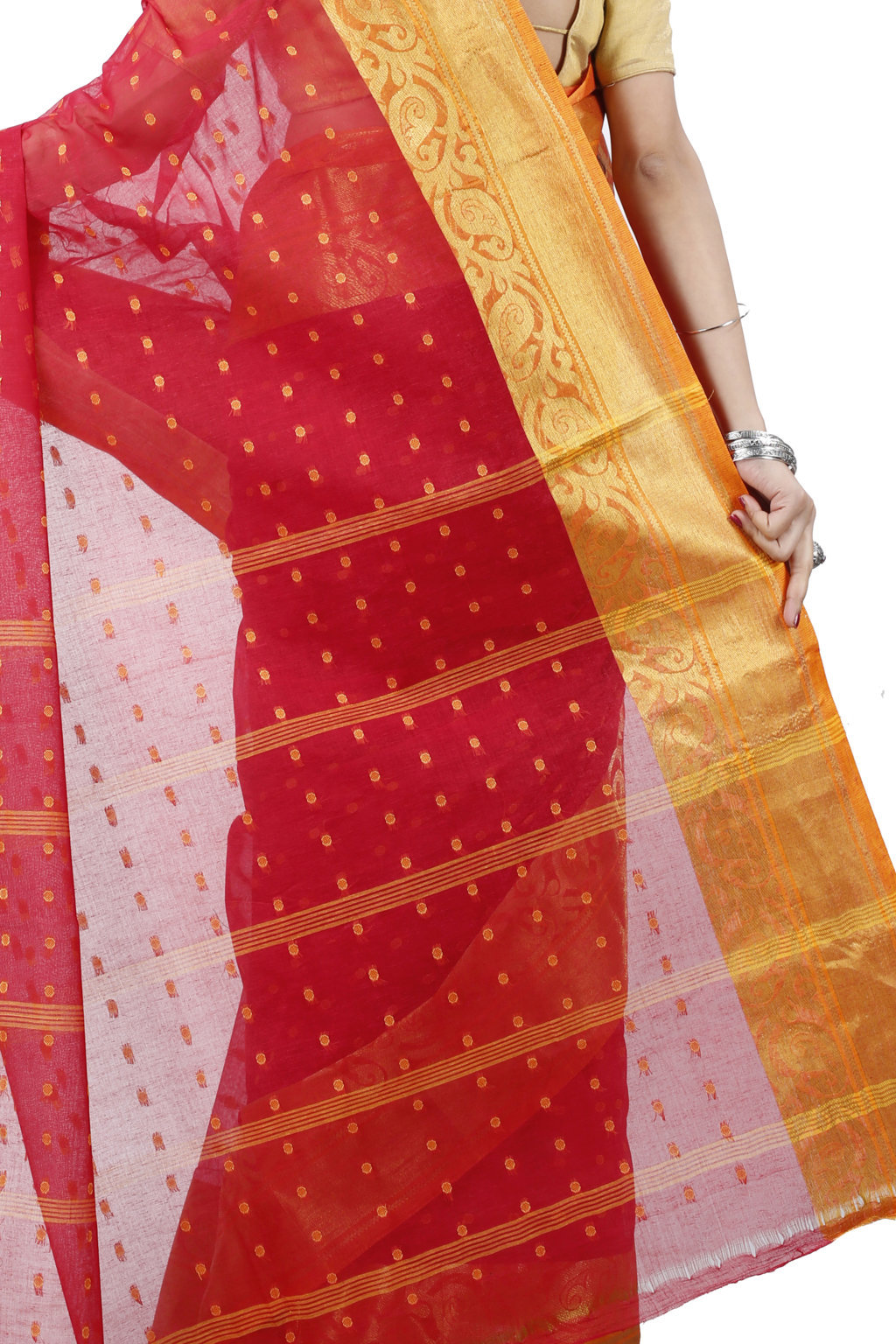 Red Pure Cotton Sachi Tant Saree (1026)